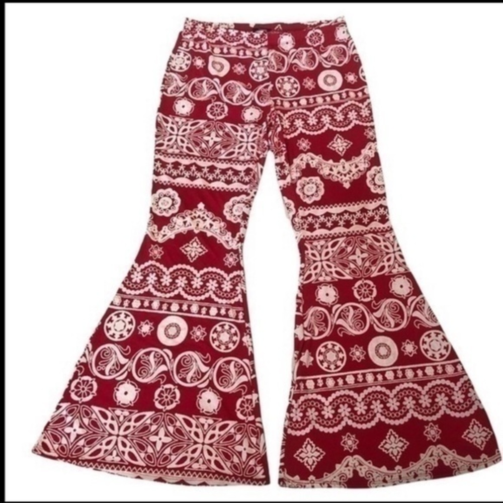 Vintage 80's Dice Plus Size Palazzo Bell Bottom Wide Leg Festival Pant Size 1X